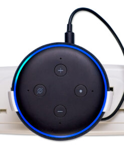 Power plug mount for Amazon Echo Dot 3rd gen front – White