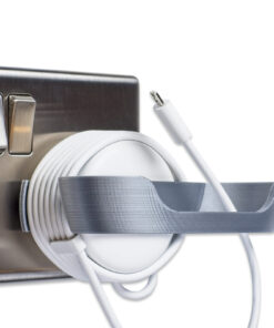 Power plug mount for Google Home Mini side - Full, Silver Grey