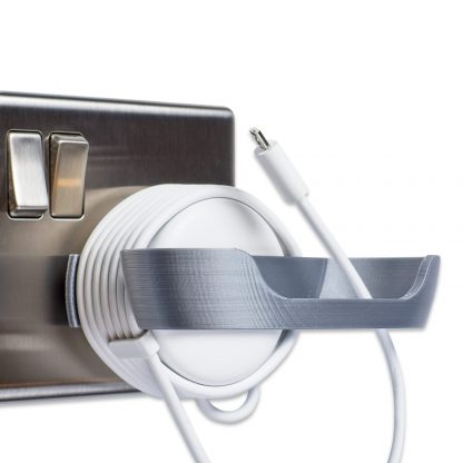 Power plug mount for Google Home Mini side - Full, Silver Grey
