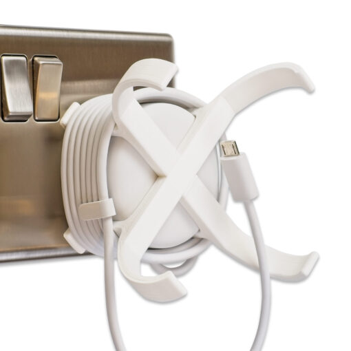 Power plug mount for Google Home Mini side - X, White